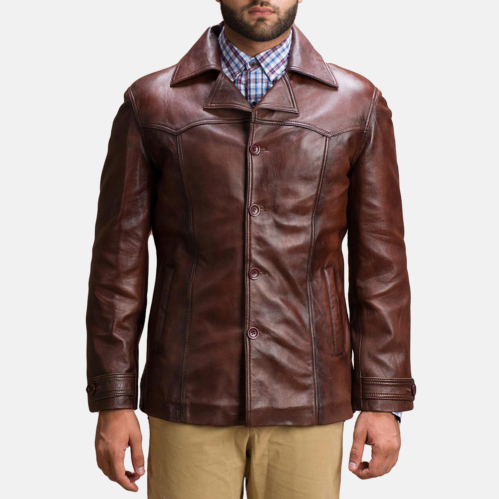 Mens Vincent Alley Brown Leather Jacket-1491385493985